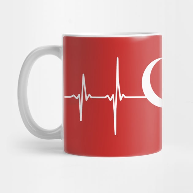 Turkiye Halfmoon Symbol Heartbeat by Shirtbubble